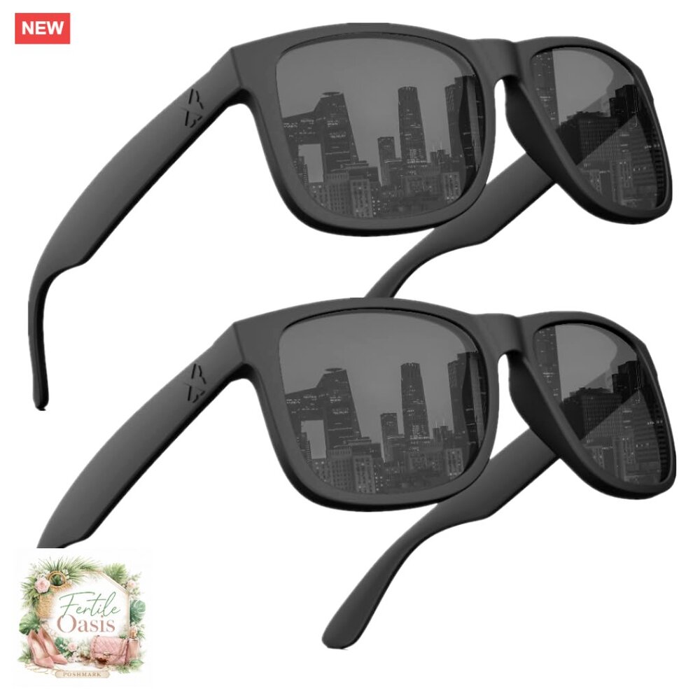 Polarized Rectangular Sunglasses UV Protection Cl… - image 1